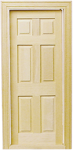 Dollhouse miniature 6-PANEL DOOR ? ? Inch Scale